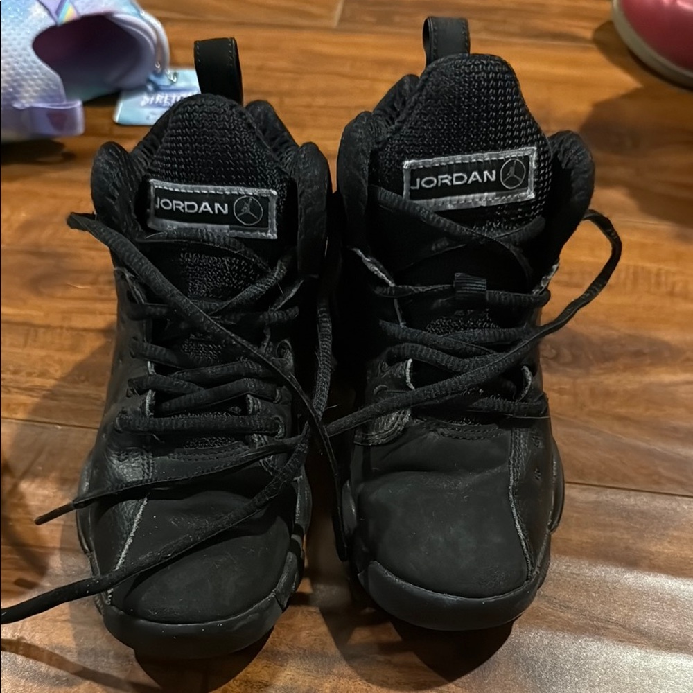 Boys Jordan Black Lace-Up High-Tops